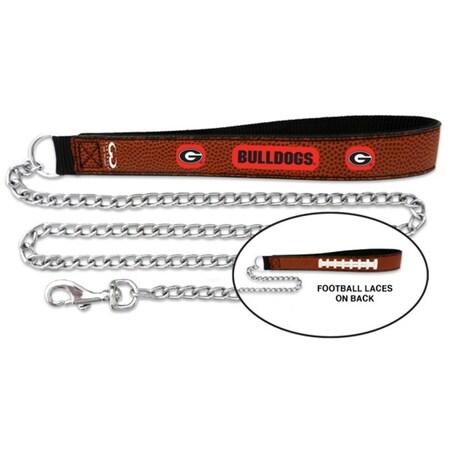Gamewear Georgia Bulldogs Leather and Chain Leash - Medium gwCLL-CFB-GEB-0001
